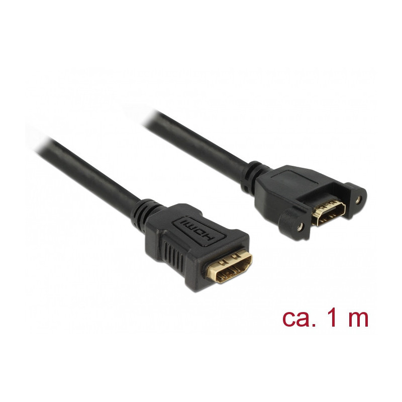DeLOCK 85466 HDMI-kaapeli 1 m HDMI-tyyppi A (vakio) Musta