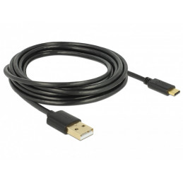 DeLOCK 85209 USB-kaapeli 3 m USB 2.0 USB A USB C Musta