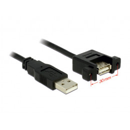 DeLOCK 1m 2xUSB2.0-A USB-kaapeli USB 2.0 USB A Musta