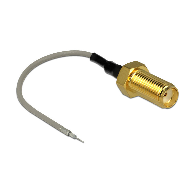 DeLOCK 89600 koaksiaalikaapeli 94,8 m SMA open end tinned Kulta, Harmaa