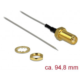 DeLOCK 89600 koaksiaalikaapeli 94,8 m SMA open end tinned Kulta, Harmaa