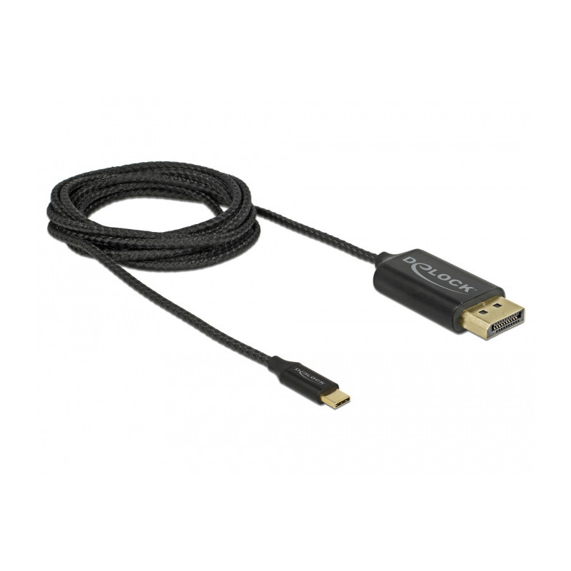 DeLOCK 83710 videokaapeli-adapteri 2 m USB Type-C DisplayPort Musta