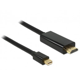 DeLOCK 83699 videokaapeli-adapteri 2 m Mini DisplayPort HDMI Musta