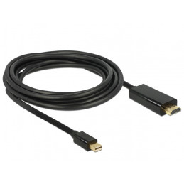 DeLOCK 83698 videokaapeli-adapteri 1 m Mini DisplayPort HDMI Musta