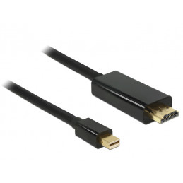 DeLOCK 83698 videokaapeli-adapteri 1 m Mini DisplayPort HDMI Musta