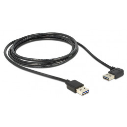 DeLOCK 1m USB 2.0 A m m 90° USB-kaapeli USB A Musta