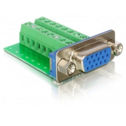 DeLOCK Adapter VGA female  Terminal Block 16pin Vihreä