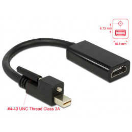 DeLOCK 62640 videokaapeli-adapteri 0,25 m Mini DisplayPort HDMI Musta