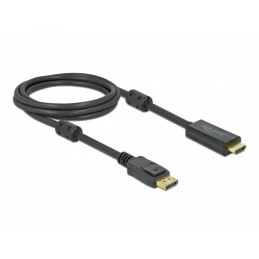 DeLOCK 85956 videokaapeli-adapteri 2 m HDMI-tyyppi A (vakio) DisplayPort Musta
