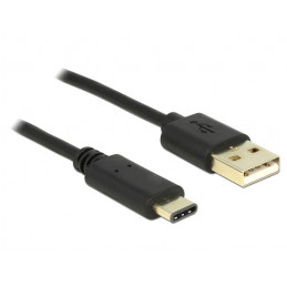 DeLOCK 2m, USB2.0-A USB2.0-C USB-kaapeli USB A USB C Musta