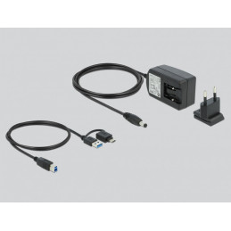 DeLOCK 87771 kannettavien tietokoneiden telakka ja porttitoistin Langallinen Musta, Valkoinen