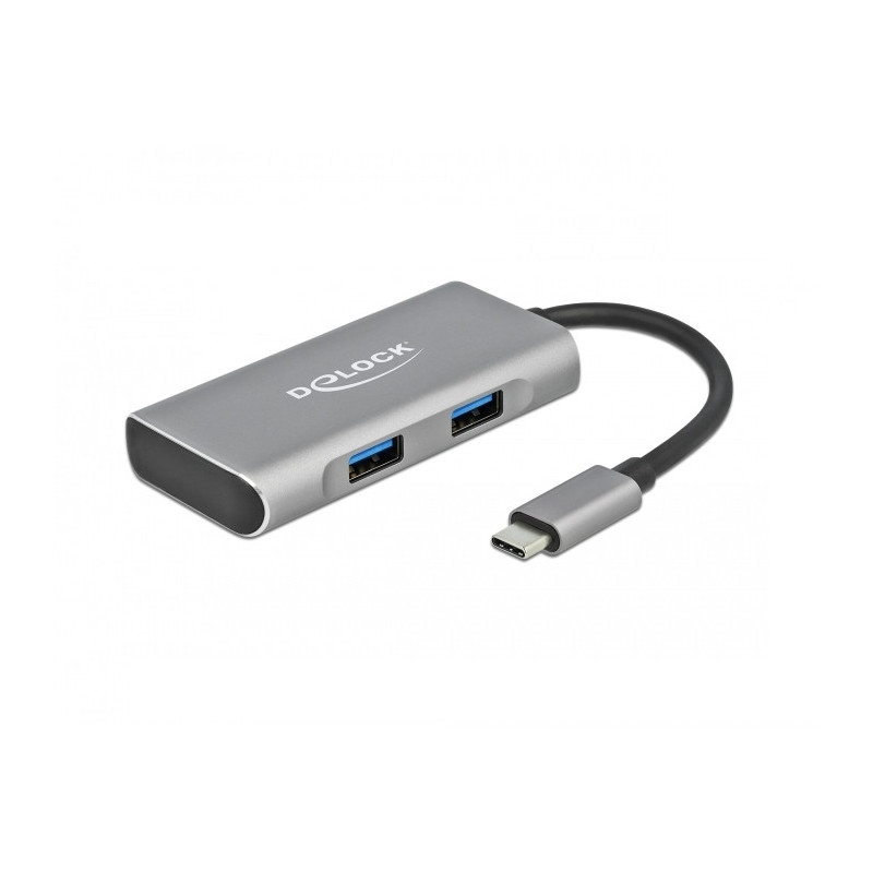 DeLOCK 63260 keskitin USB 3.2 Gen 2 (3.1 Gen 2) Type-C 10000 Mbit s Harmaa