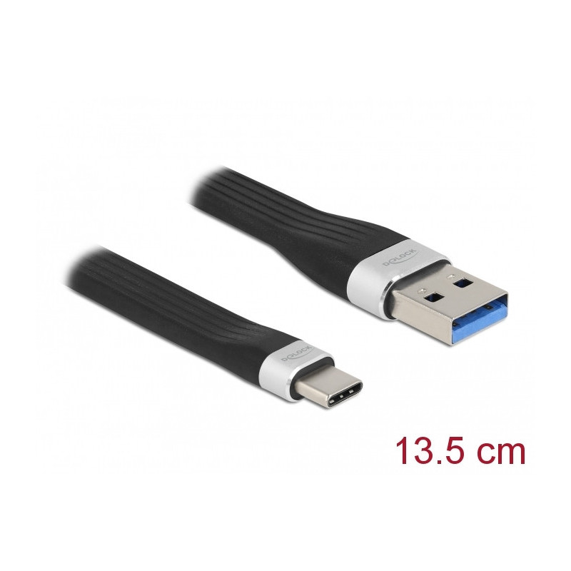 DeLOCK 85771 USB-kaapeli 0,135 m USB 3.2 Gen 1 (3.1 Gen 1) USB A USB C Musta