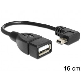 DeLOCK 83245 USB-kaapeli 0,16 m USB A Mini-USB B Musta