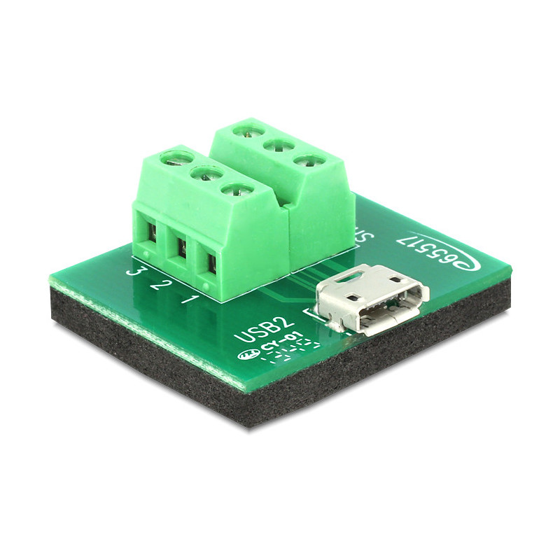 DeLOCK 65517 kaapelin sukupuolenvaihtaja Micro USB 6p Musta, Vihreä