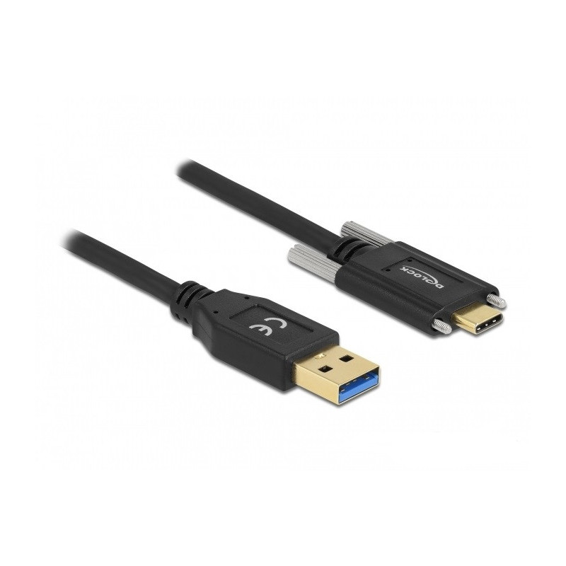 DeLOCK 84007 USB-kaapeli 0,5 m USB 3.2 Gen 2 (3.1 Gen 2) USB A USB C Musta