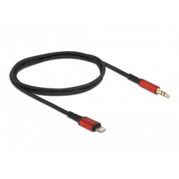 DeLOCK 86586 audiokaapeli 0,5 m 3.5mm Lightning Musta, Punainen