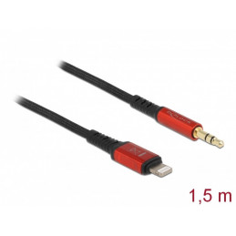 DeLOCK 86587 audiokaapeli 1,5 m 3.5mm Lightning Musta