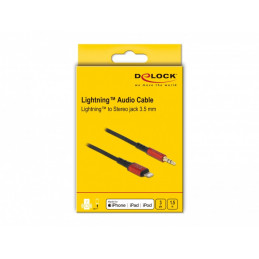 DeLOCK 86587 audiokaapeli 1,5 m 3.5mm Lightning Musta
