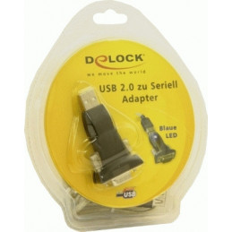 DeLOCK USB 2.0 to Serial Adapter sarjakaapeli Musta USB A-tyyppi DB-9