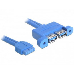 DeLOCK 82941 USB-kaapeli 0,45 m USB 3.2 Gen 1 (3.1 Gen 1) 2 x USB A Sininen