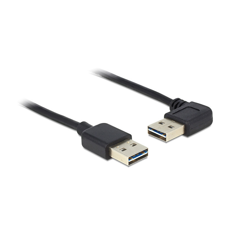 DeLOCK 3m USB 2.0 A m m 90° USB-kaapeli USB A Musta