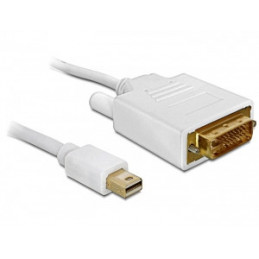 DeLOCK Kabel mini Displayport  DVI 24pin male 1m DVI-I Valkoinen