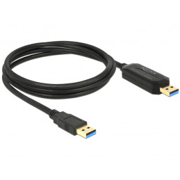 DeLOCK 1.5m, USB 3.0-A - USB 3.0-A USB-kaapeli 1,5 m USB 3.2 Gen 1 (3.1 Gen 1) USB A Musta