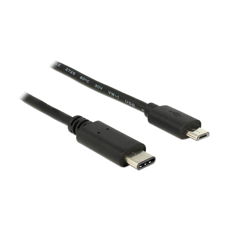 DeLOCK 83602 USB-kaapeli 1 m USB 2.0 USB C Micro-USB B Musta