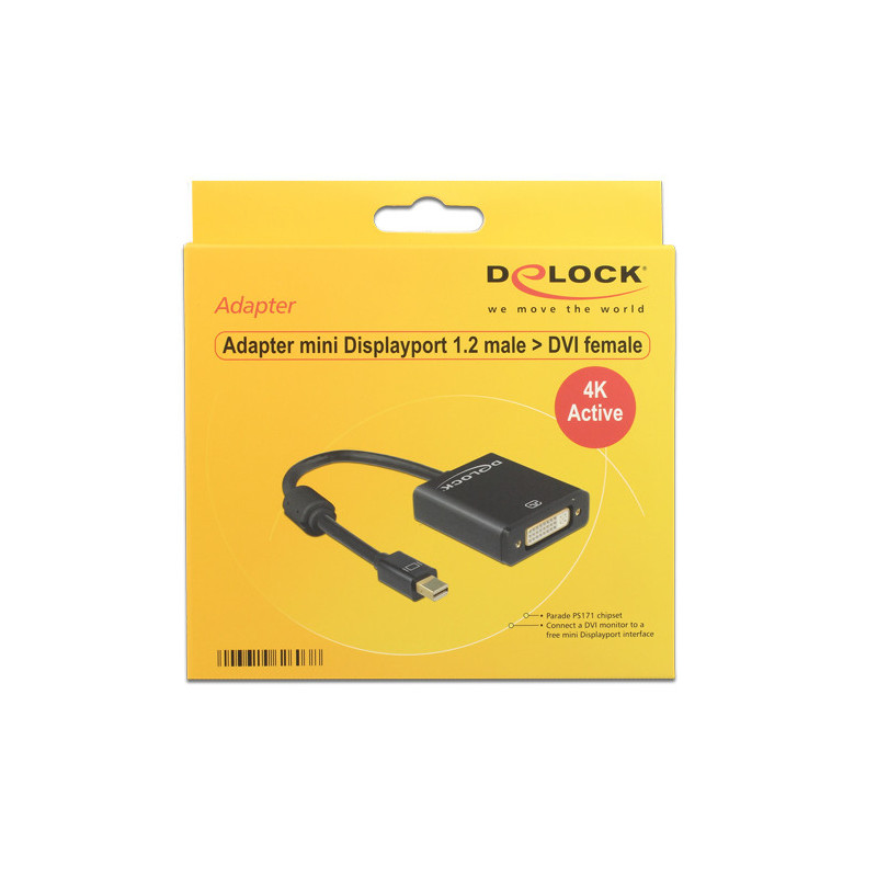 DeLOCK 62603 videokaapeli-adapteri 0,2 m Mini DisplayPort DVI-I Musta