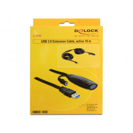 DeLOCK USB3.0-A - USB3.0-A, 10m USB-kaapeli USB 3.2 Gen 1 (3.1 Gen 1) USB A Musta