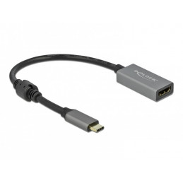 DeLOCK 66571 videokaapeli-adapteri 0,2 m USB Type-C HDMI-tyyppi A (vakio) Musta, Harmaa