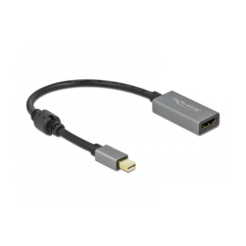 DeLOCK 66570 videokaapeli-adapteri 0,2 m Mini DisplayPort HDMI-tyyppi A (vakio) Musta, Harmaa