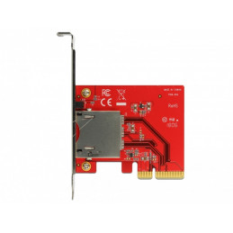 DeLOCK 91748 kortinlukija PCI Express Sisäinen Metallinen, Punainen