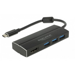 DeLOCK 63931 keskitin USB 3.2 Gen 1 (3.1 Gen 1) Type-C 5000 Mbit s Musta