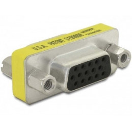 DeLOCK Adapter Gender Changer VGA female-female Sub-D 15 Keltainen