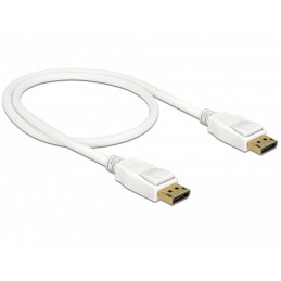 DeLOCK 85507 DisplayPort-kaapeli 0,5 m Valkoinen