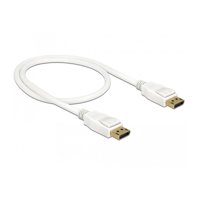 DeLOCK 85507 DisplayPort-kaapeli 0,5 m Valkoinen