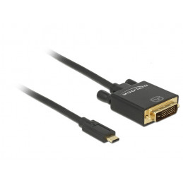 DeLOCK 1m, USB-C DVI 24+1 USB grafiikka-adapteri 3840 x 2160 pikseliä Musta