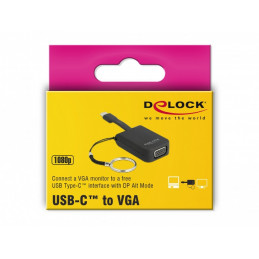 DeLOCK 63941 videokaapeli-adapteri 0,03 m USB Type-C VGA (D-Sub) Musta