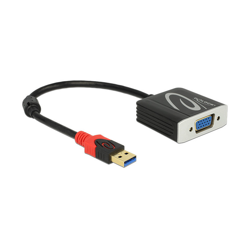 DeLOCK 62738 videokaapeli-adapteri 0,2 m VGA (D-Sub) Musta