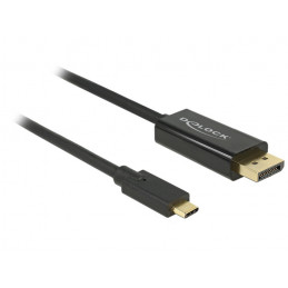 DeLOCK 85255 videokaapeli-adapteri 1 m USB Type-C DisplayPort Musta