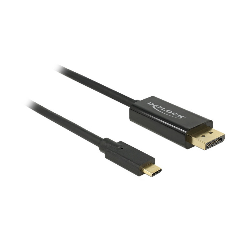 DeLOCK 85255 videokaapeli-adapteri 1 m USB Type-C DisplayPort Musta