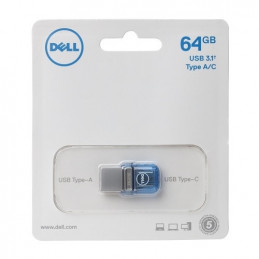 DELL AB135418 USB-muisti 64 GB USB Type-A   USB Type-C 3.2 Gen 1 (3.1 Gen 1) Sininen, Hopea