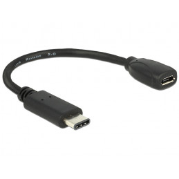 DeLOCK 65578 USB-kaapeli 0,15 m USB 2.0 USB C Micro-USB B Musta