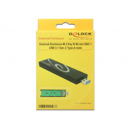 DeLOCK 42593 tallennusaseman kotelo SSD-kotelo Musta M.2