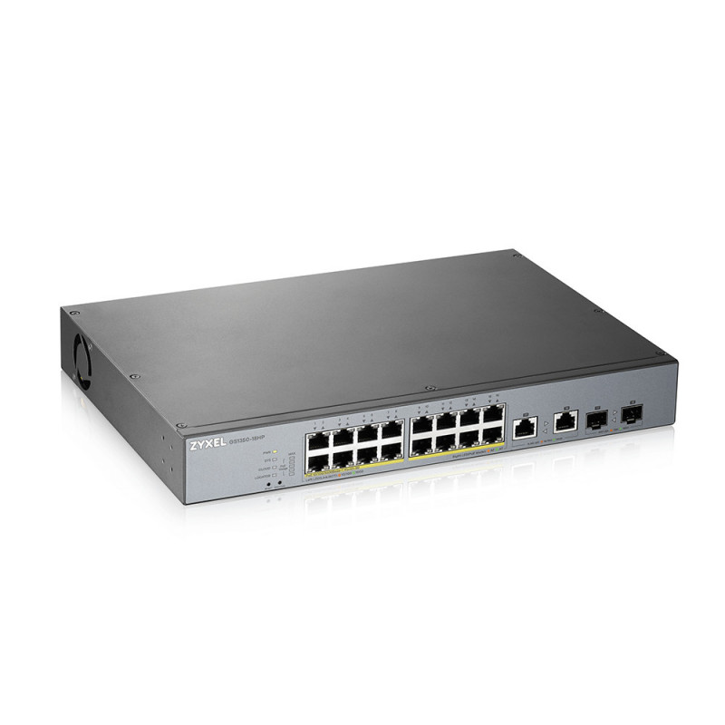 Zyxel GS1350-18HP-EU0101F verkkokytkin Hallittu L2 Gigabit Ethernet (10 100 1000) Power over Ethernet -tuki Harmaa