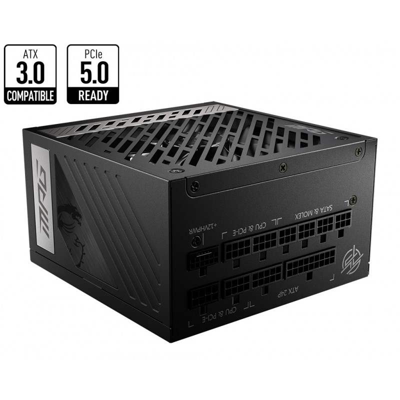 MSI MPG A850G PCIE5 virtalähdeyksikkö 850 W 24-pin ATX ATX Musta