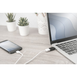 Digitus AK-300506-000-S kaapelin sukupuolenvaihtaja USB C USB A Musta