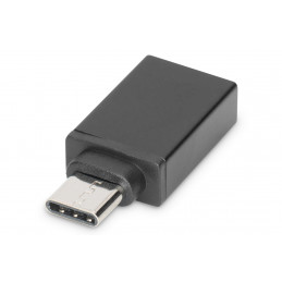 Digitus AK-300506-000-S kaapelin sukupuolenvaihtaja USB C USB A Musta